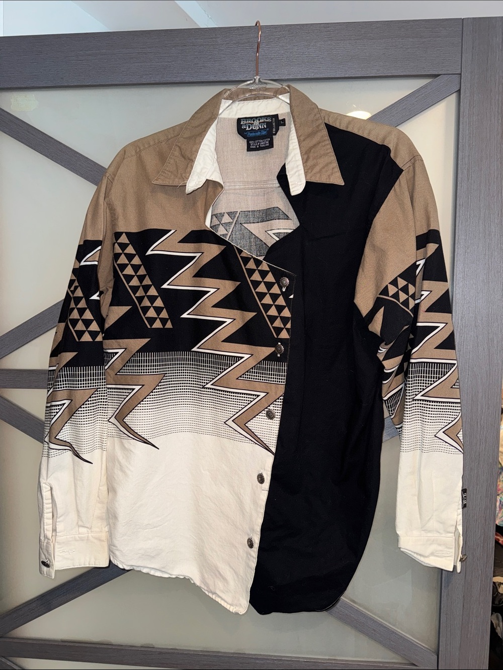 Vintage Brooks & Dunn Panhandle Slim Western Shirt Large Southwestern 90s EUC